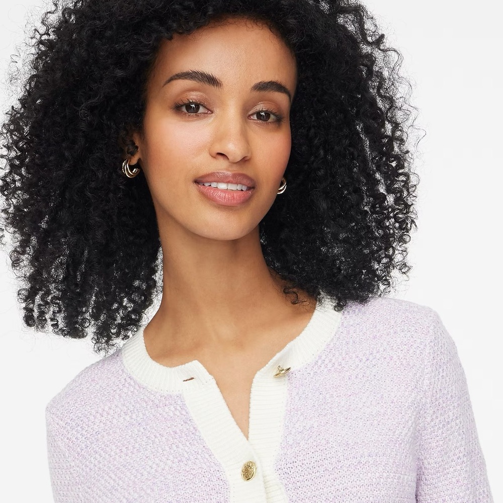 J.Crew Violet Popcorn Stich Lady Jacket Cardigan Sweater NWT